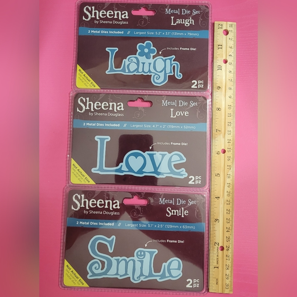 Sheena Douglass Metal Die Set - Laugh, Love, Smile (0127)